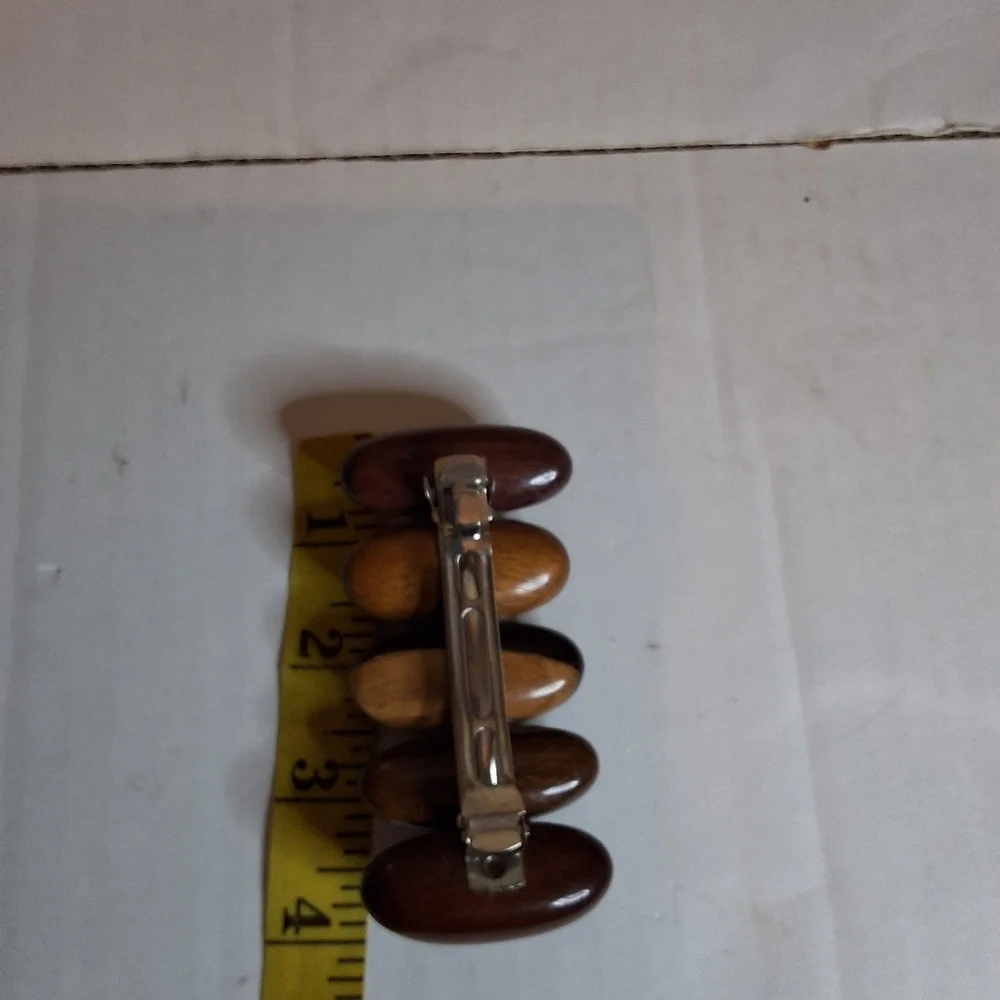 Handcrafted Wooden Hair Clip with Natural Tones